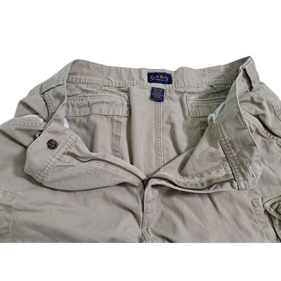 Club Room Mens 36 Cargo 8 Pocket Utility Shorts Khaki Hiking Trail Tactical Work - Picture 3 of 8